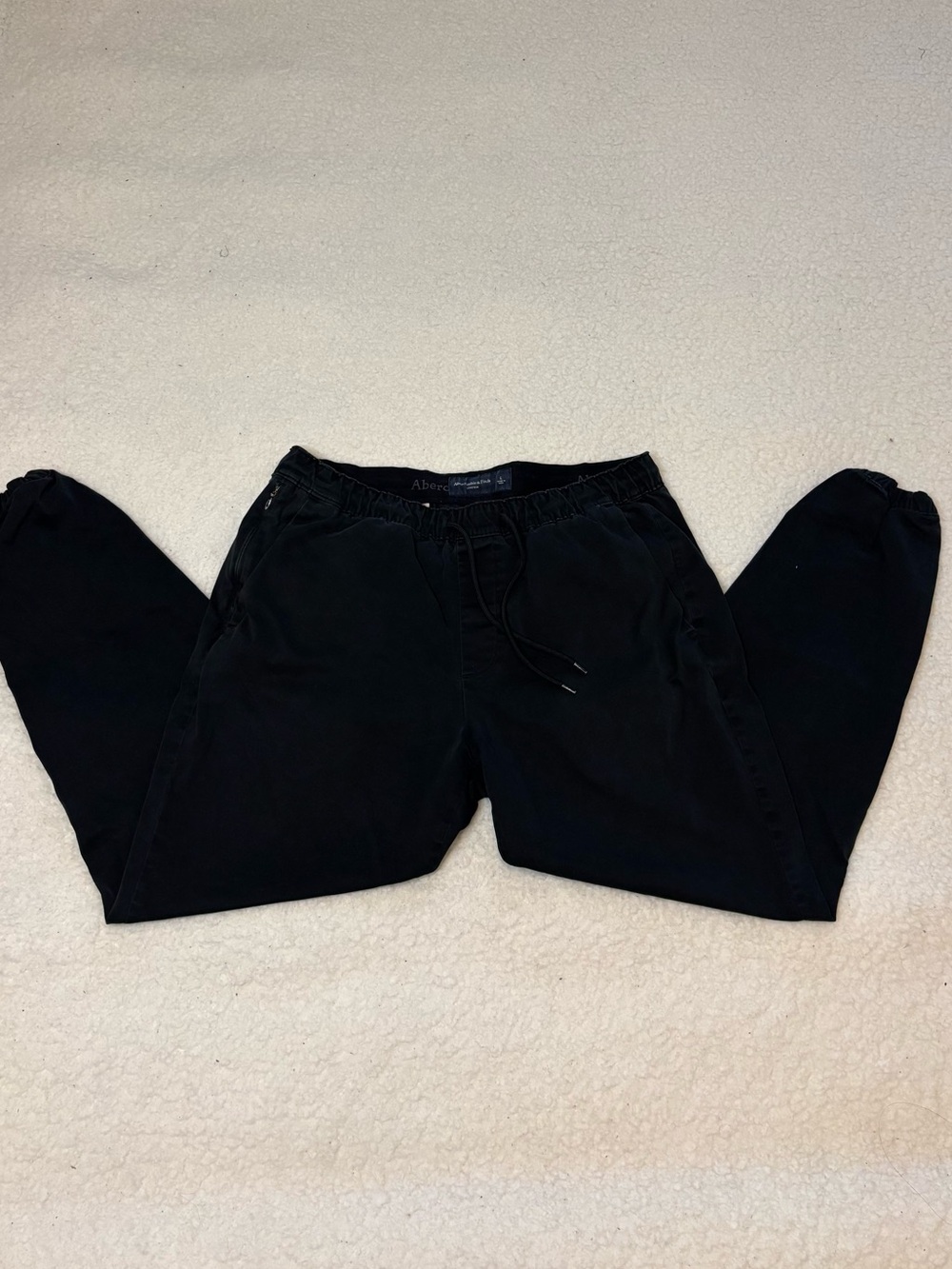 Abercrombie & Fitch Men Black Stretch Jogger Pants